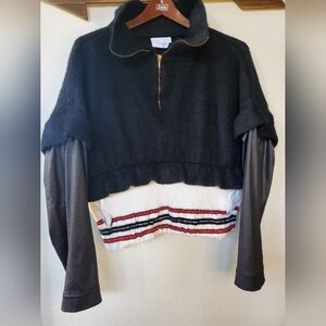 Paolo Errico Unique Pullover. Combo of textures and fabric. Italy